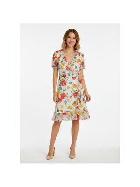 *Only – Vibrant Floral Mini Wrap Dress (Size 38 / Fits Like M)